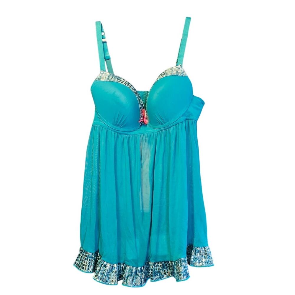Passion Forever blue babydoll chemise size XL